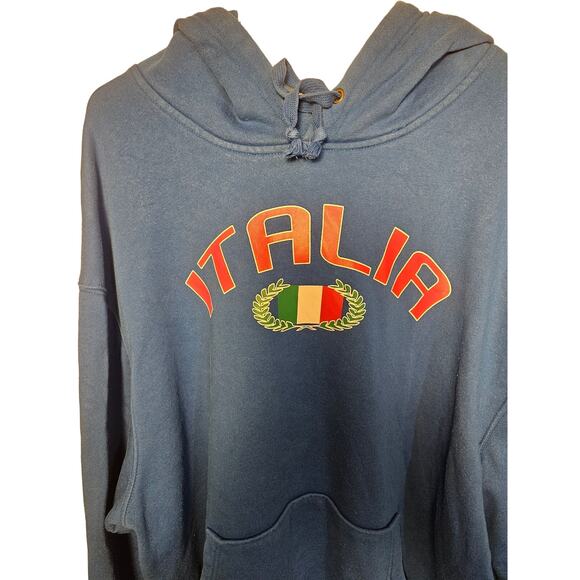 Simply for Sports Italia Men's Hoodie Sweatshirt Blue Logo Drawstrings Size XXL - Picture 2 of 7